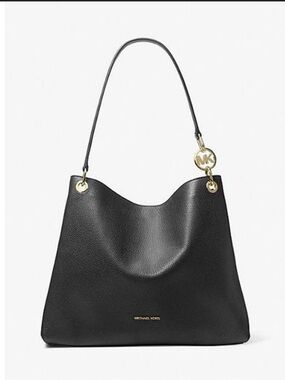 Michael Kors Large Leather Shoulder Tote – Black – NWT